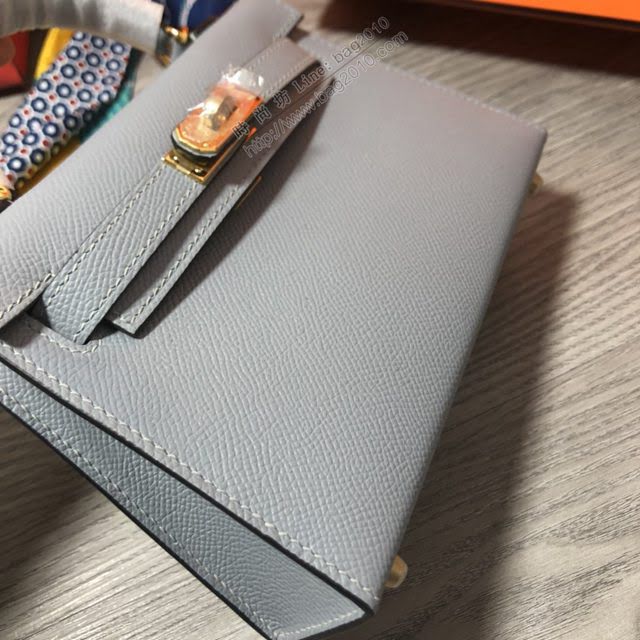Hermes女包 愛馬仕kelly2代 Epsom金銀扣 全手縫 Hermes新款Mini kelly女包  am1800